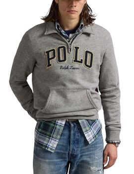 Sudadera Polo Ralph Lauren sudadera gris con media cremaller