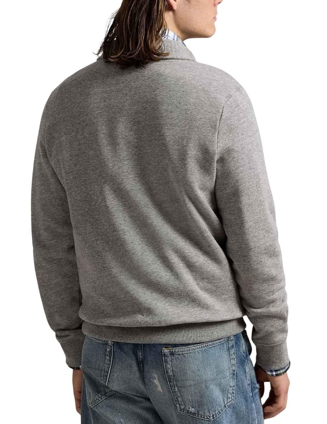 Sudadera Polo Ralph Lauren sudadera gris con media cremaller
