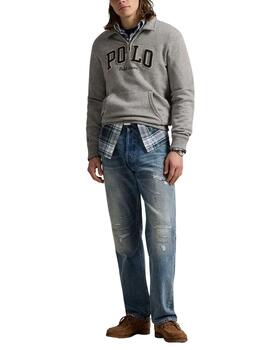 Sudadera Polo Ralph Lauren sudadera gris con media cremaller