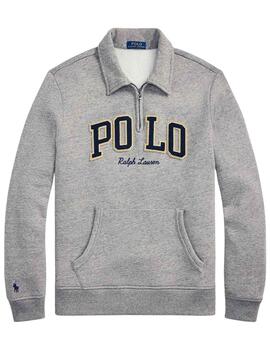 Sudadera Polo Ralph Lauren sudadera gris con media cremaller