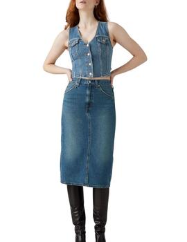 Falda Levi's® 724 de mujer Back Slit Skirt largo midi