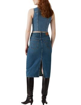 Falda Levi's® 724 de mujer Back Slit Skirt largo midi