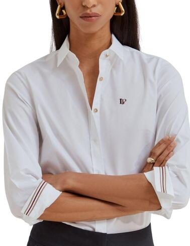 Camisa clásica blanca Lion of Porches de algodón para mujer