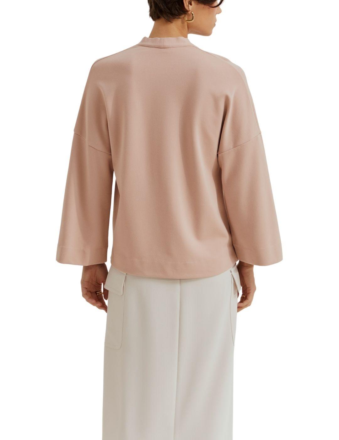 Sudadera rosa de Lion of Porches con flor bordada para mujer