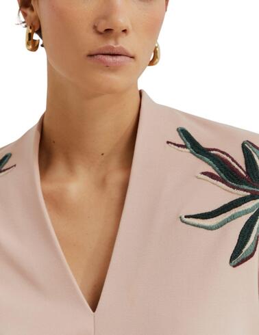 Sudadera rosa de Lion of Porches con flor bordada para mujer