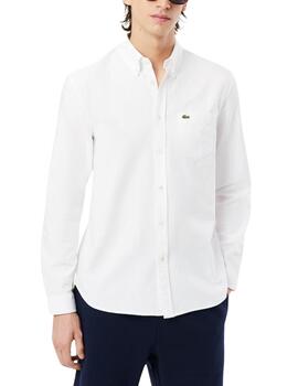 Camisa Lacoste de oxford de algodón liso de hombre