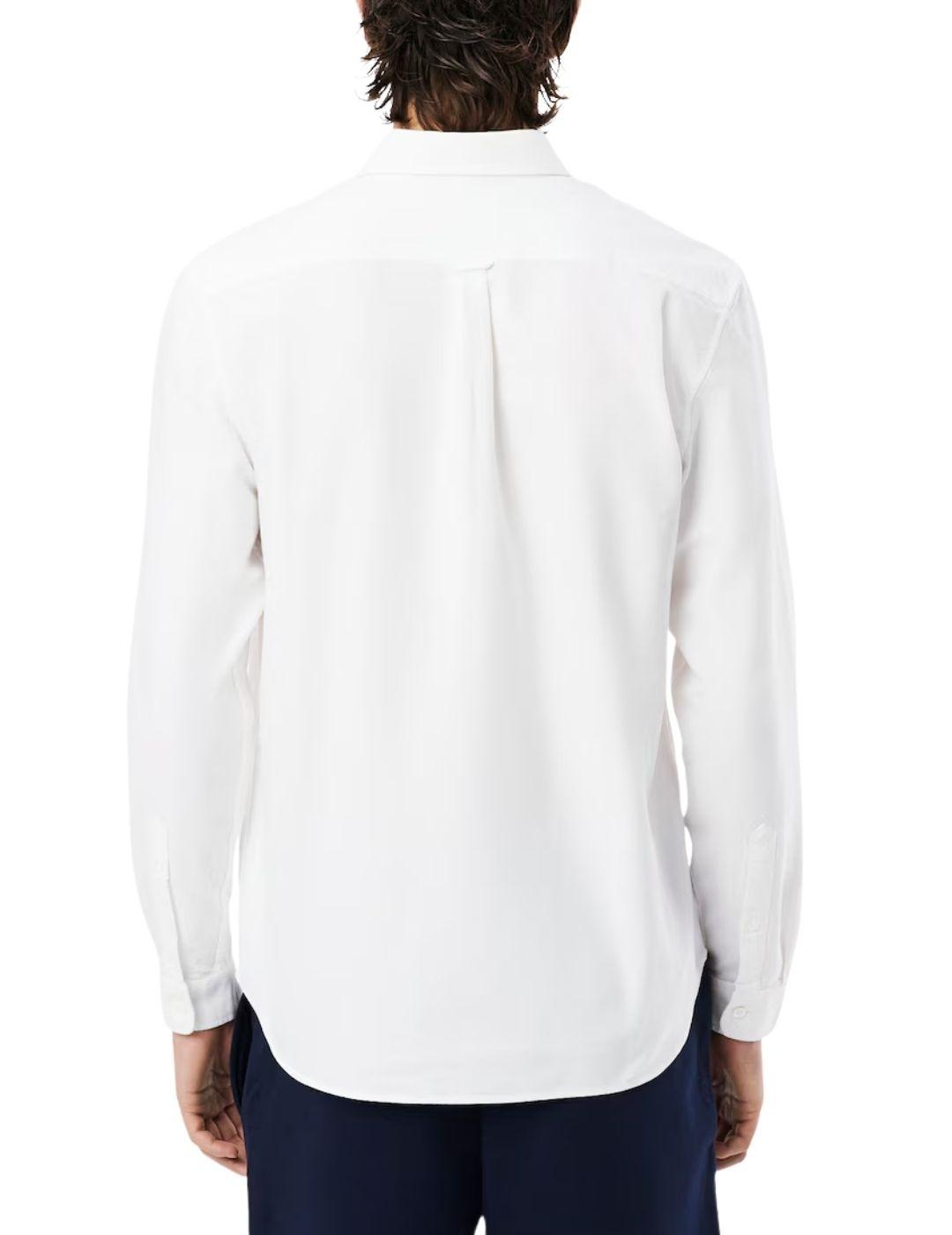 Camisa Lacoste de oxford de algodón liso de hombre