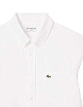 Camisa Lacoste de oxford de algodón liso de hombre