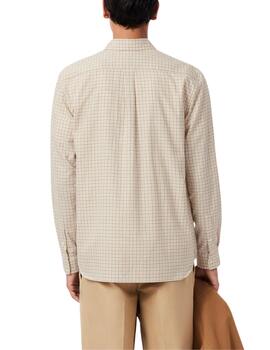 Camisa Lacoste de popelin con estampado a cuadros de hombre