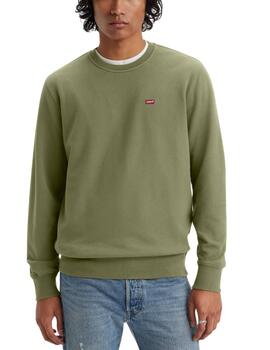 Levis sudadera basica cuello redondo verde hombre