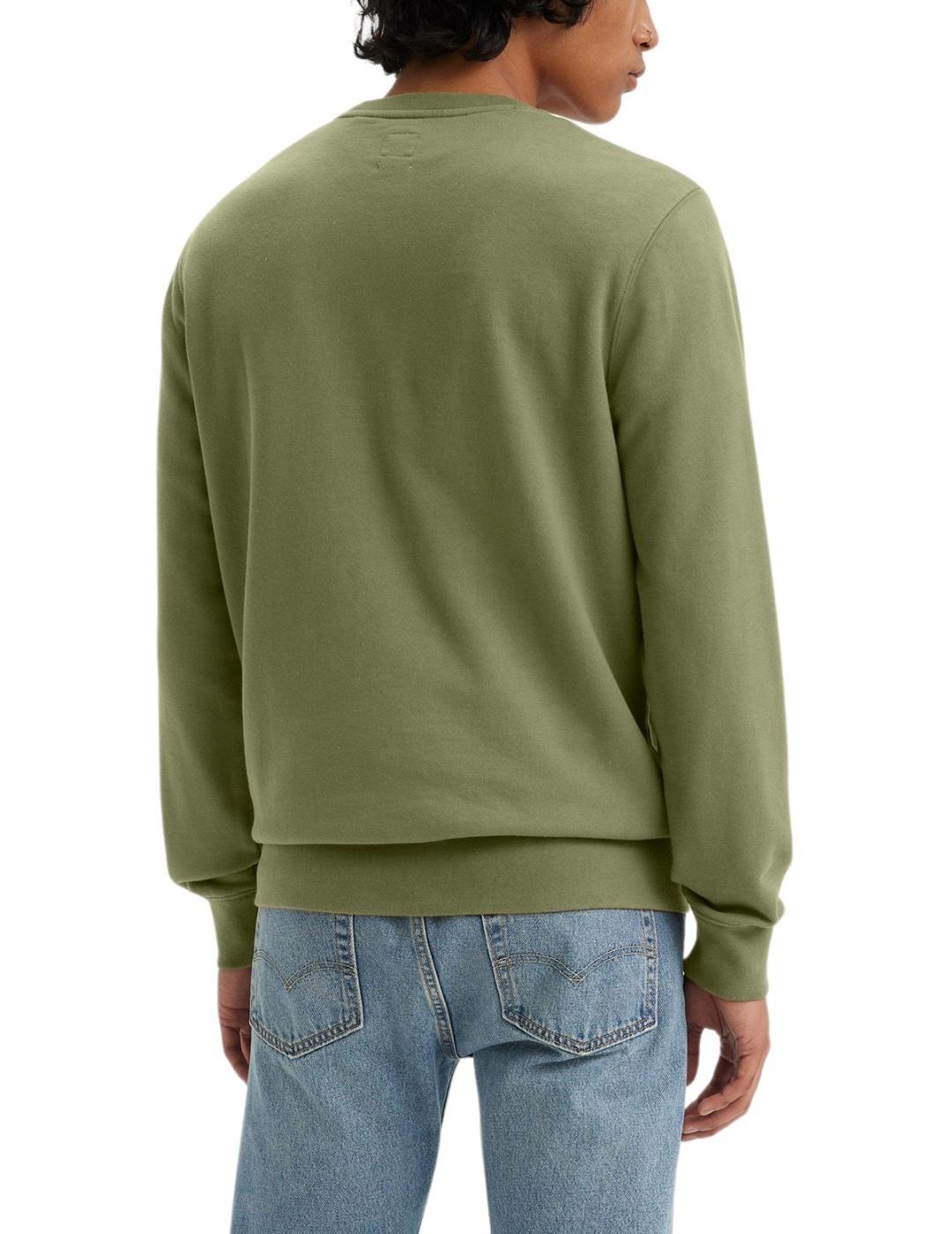 Levis sudadera basica cuello redondo verde hombre