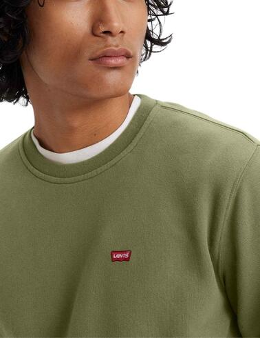 Levis sudadera basica cuello redondo verde hombre