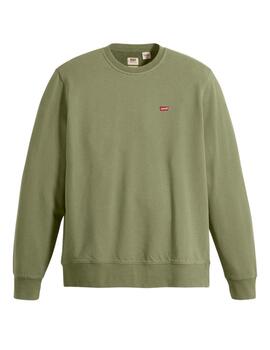 Levis sudadera basica cuello redondo verde hombre