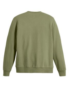 Levis sudadera basica cuello redondo verde hombre