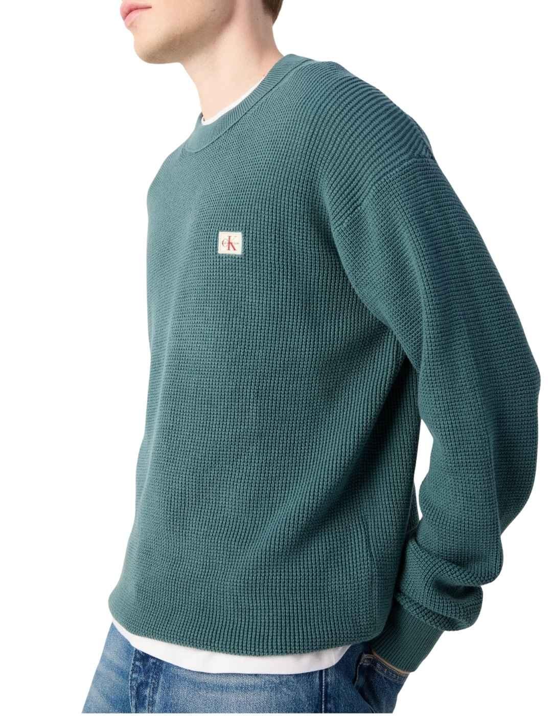 Jersey Calvin Klein de cuello redondo en algodón para hombre