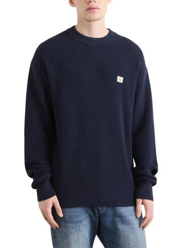 Jersey Calvin Klein de cuello redondo de hombre en marino