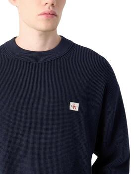Jersey Calvin Klein de cuello redondo de hombre en marino