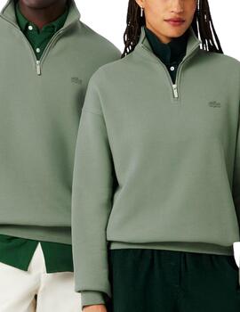 Sudadera Lacoste de media cremallera verde unisex