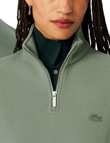 Sudadera Lacoste de media cremallera verde unisex