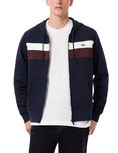 Sudadera Lacoste con cremallera en  color block para hombre