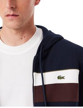Sudadera Lacoste con cremallera en  color block para hombre
