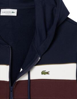 Sudadera Lacoste con cremallera en  color block para hombre