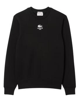 Sudadera Lacoste unisex de cuello redondo en negro