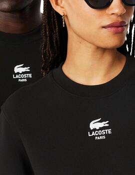 Sudadera Lacoste unisex de cuello redondo en negro