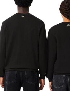 Sudadera Lacoste unisex de cuello redondo en negro