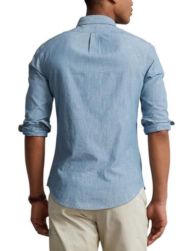 Camisa Polo Ralph Lauren de chambray slim fit manga larga