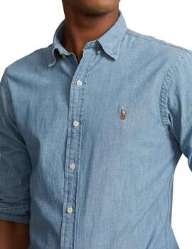 Camisa Polo Ralph Lauren de chambray slim fit manga larga