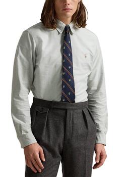 Camisa Polo Ralph Lauren de oxford slim fit en gris hombre