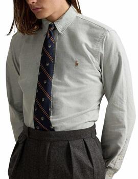 Camisa Polo Ralph Lauren de oxford slim fit en gris hombre