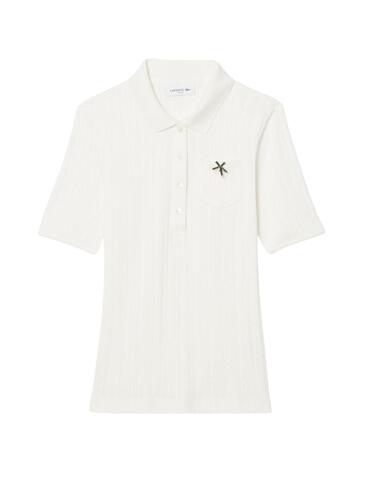 Polo de pointelle de corte ajustado L.12.D con detalles