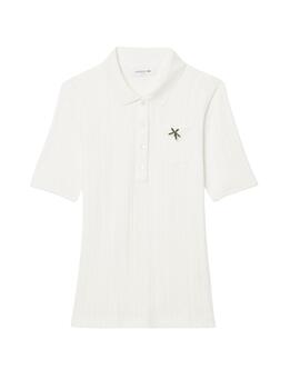Polo de pointelle de corte ajustado L.12.D con detalles