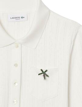 Polo de pointelle de corte ajustado L.12.D con detalles