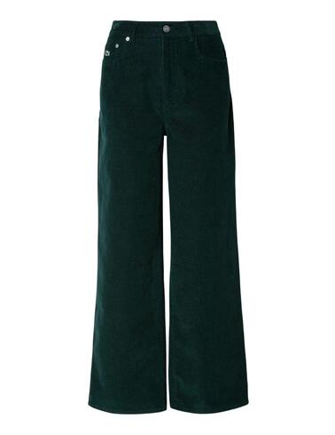 Pantalón ancho de pana Lacoste en  verde mujer