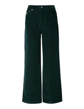 Pantalón ancho de pana Lacoste en  verde mujer
