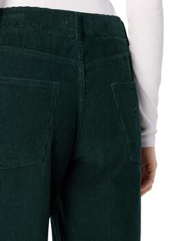 Pantalón ancho de pana Lacoste en  verde mujer
