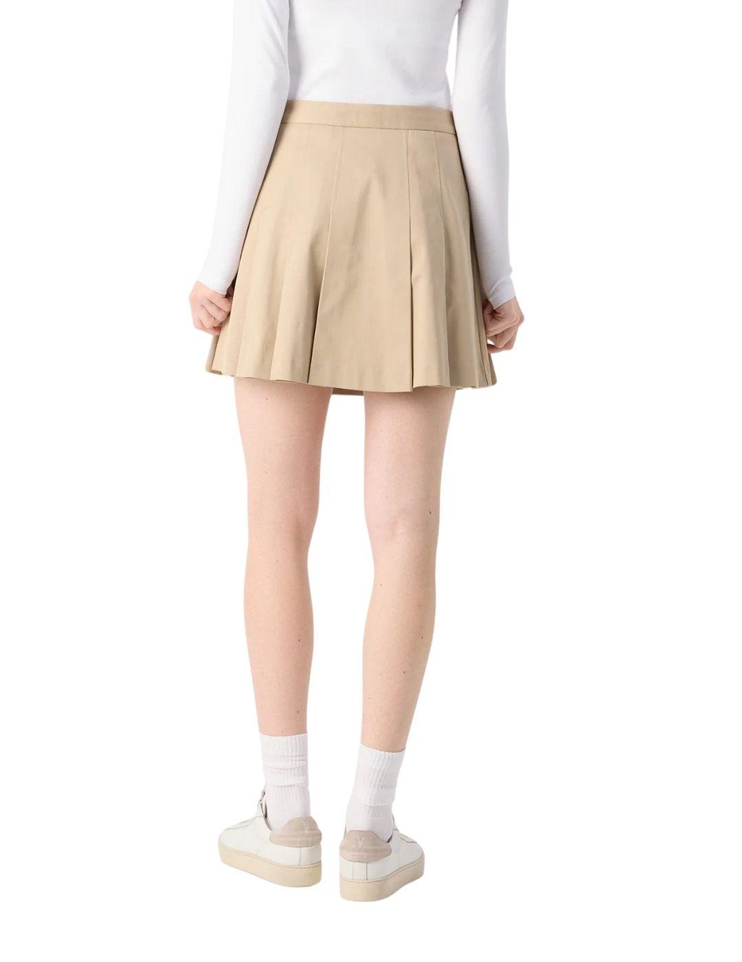 Falda Lacoste plisada en beige de mujer