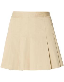 Falda Lacoste plisada en beige de mujer