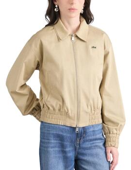 Cazadora Lacoste Bomber en beige de mujer