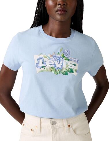 Camiseta Levi's® The Perfect Tee de mujer Blue Carnation
