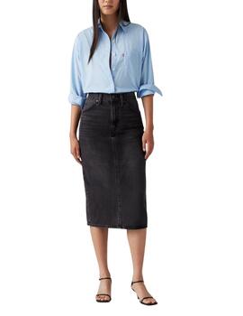 Falda Levi's® en tejido denim medio negro de mujer