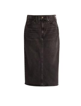 Falda Levi's® en tejido denim medio negro de mujer
