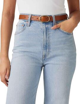 Cinturón Levi's® Charlie de cuero unisex en marrón
