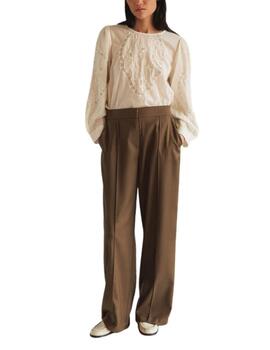 Camisa Indi & Cold con bordado romántico en blanco de mujer