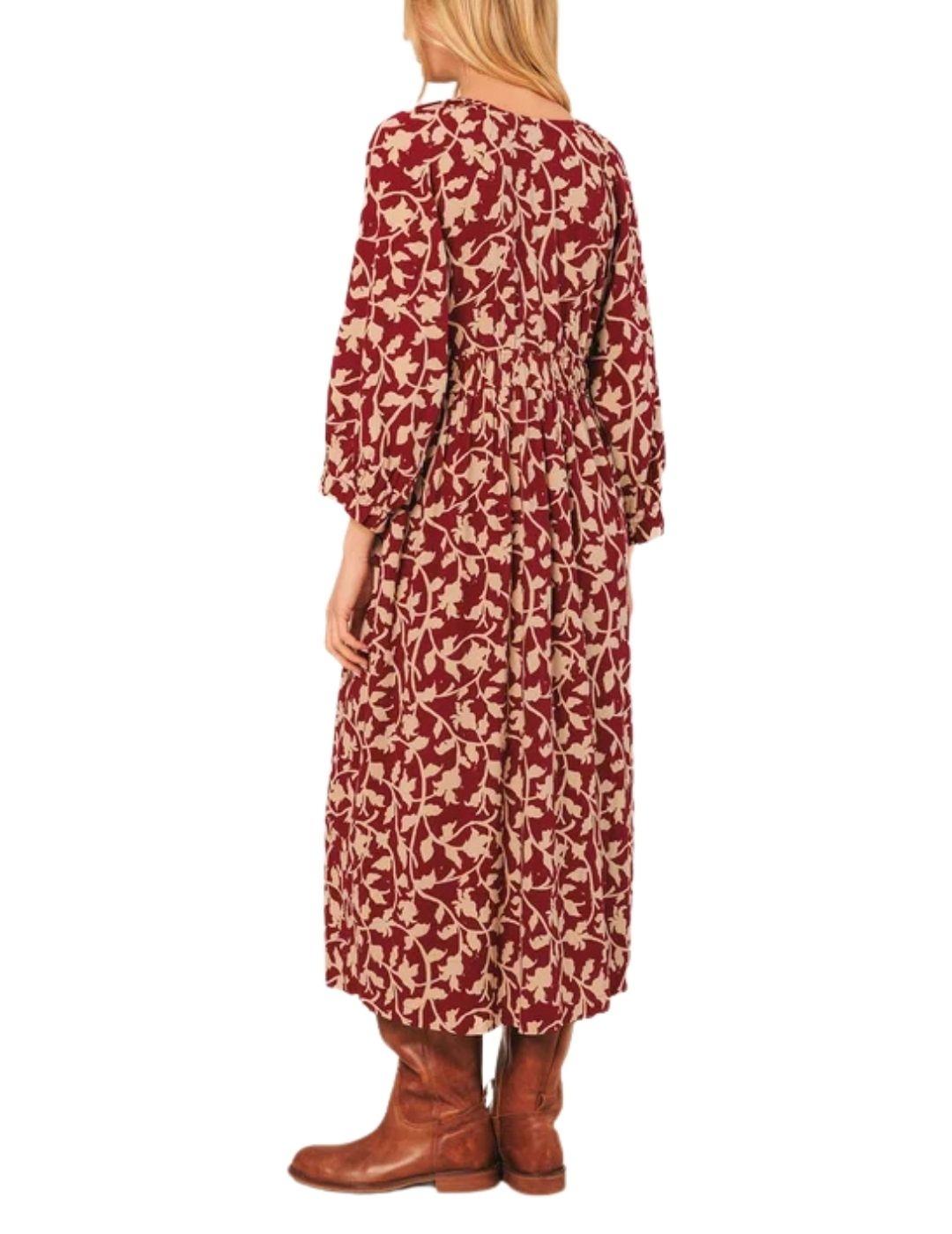 Vestido midi Indi & Cold estampado de viscosa para mujer