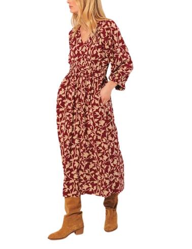 Vestido midi Indi & Cold estampado de viscosa para mujer