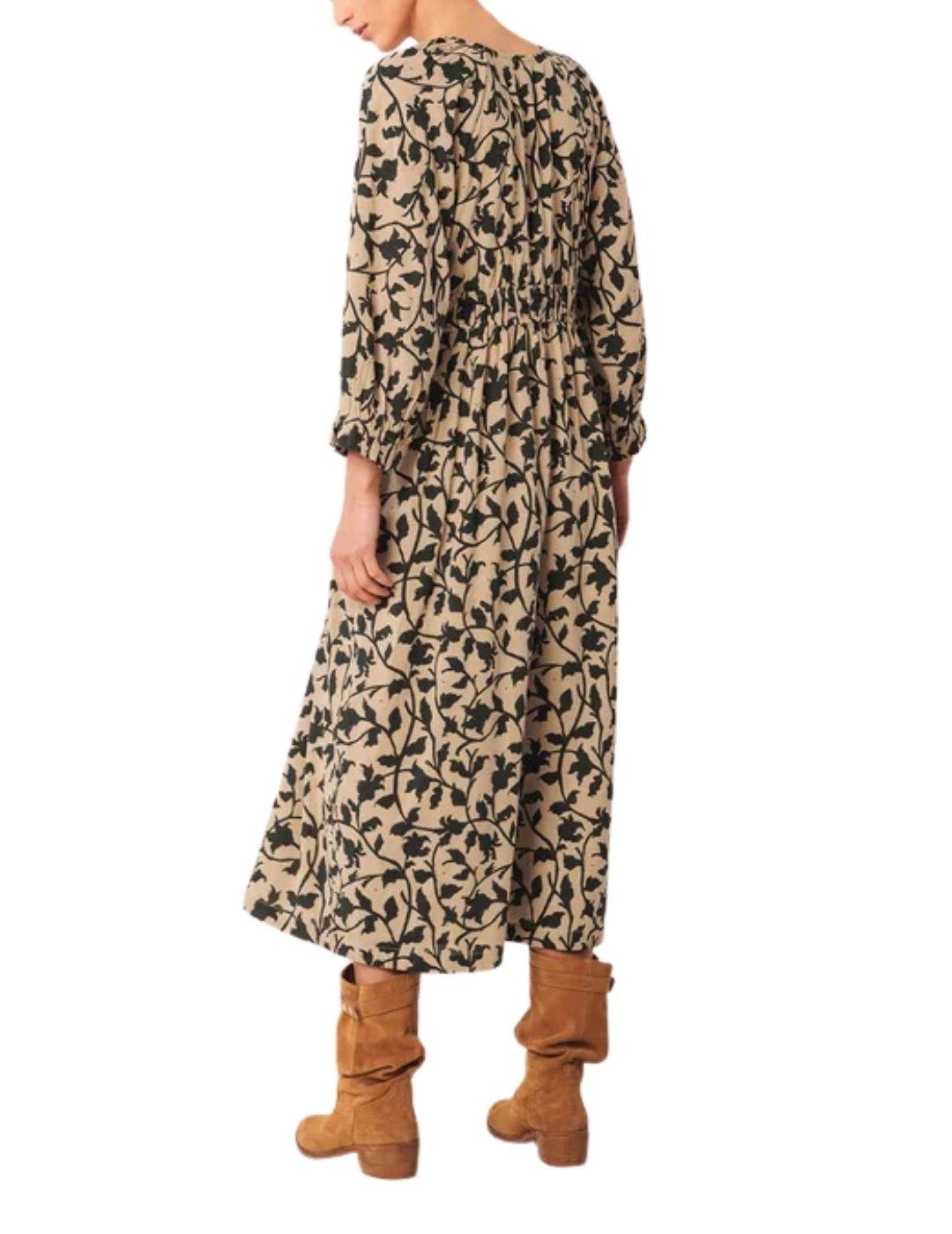 Vestido midi Indi & Cold estampado de viscosa para mujer
